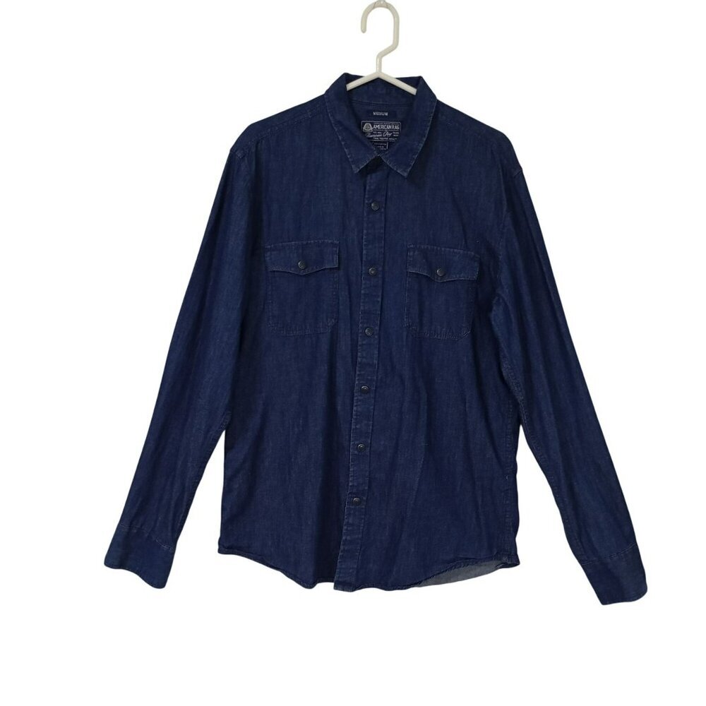 American Rag Cie Shirt Denim Button Down Workwear Casual Blue Top Size M Mens